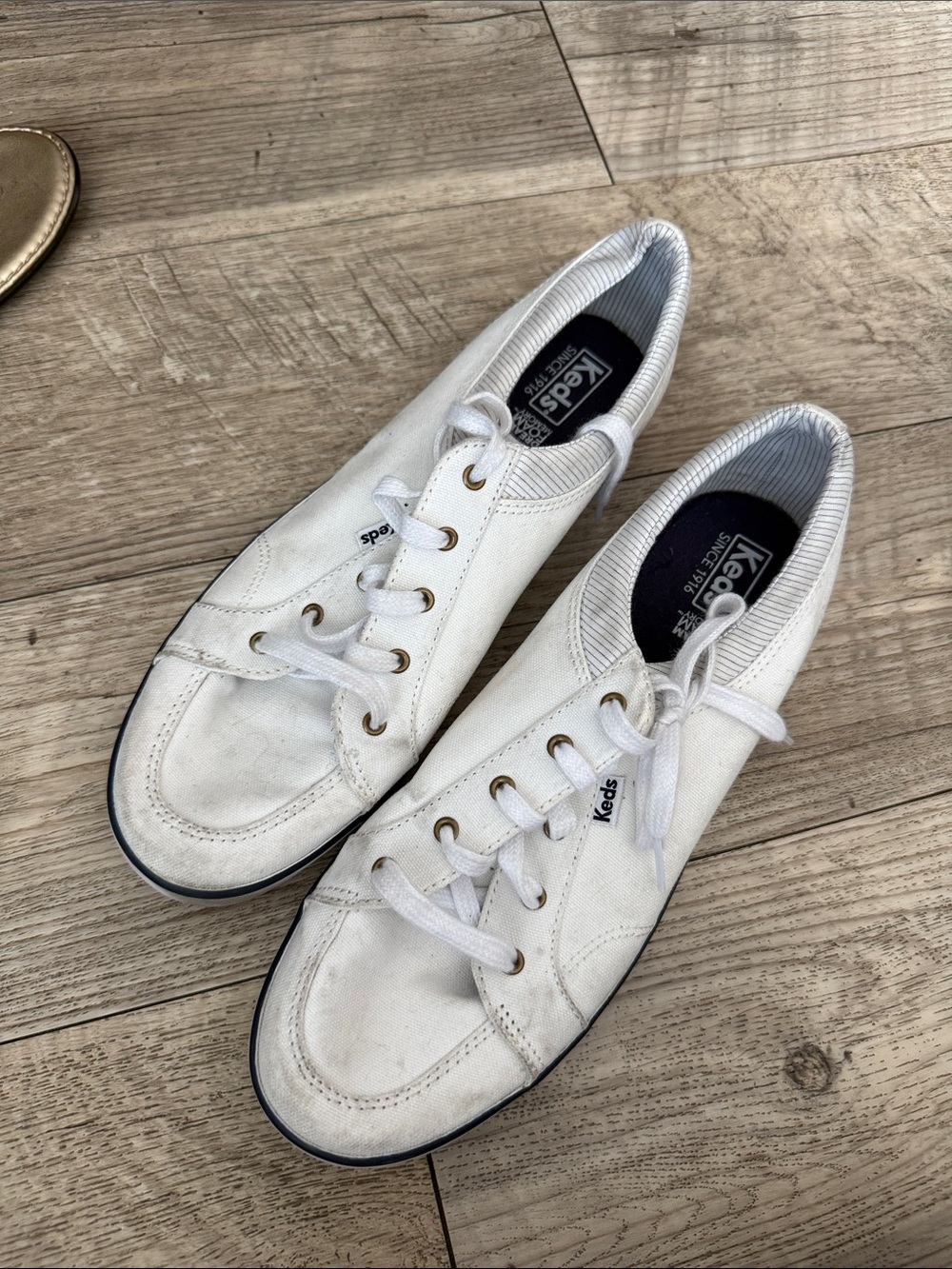 Keds White Canvas Low-Top Women's Sneakers